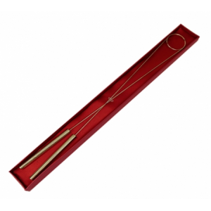 Wünschelrute aus Messing mit Schachtel runder Kopf 40cm