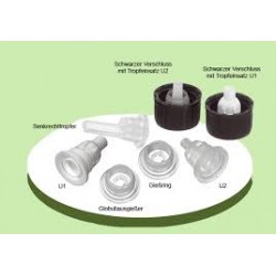 Tropfeinsatz  (weiss) mit schwarzem Verschluss