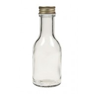 Geradhalsflasche 100 ml Präsentflasche aus Klarglas mit Schraubverschluss