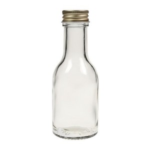 Geradhalsflasche 100 ml Präsentflasche aus Klarglas mit Schraubverschluss