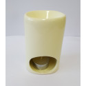Duftlampe-Teelichtlampe Keramik beige-oval