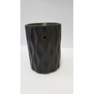 Duftlampe - Keramik  schwaz-matt - geriffelt