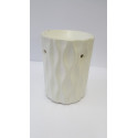 Duftlampe - Keramik  weiß/creme-matt - geriffelt