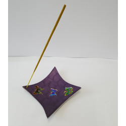 Räucherstäbchenhalter- Schale -  Metall - Lila lackiert