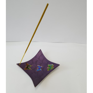 Räucherstäbchenhalter- Schale -  Metall - Lila lackiert