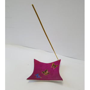 Räucherstäbchenhalter- Schale -  Metall - Pink lackiert