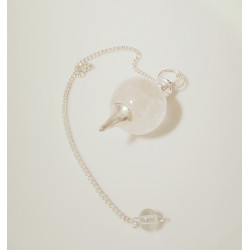 Kristall Quarz Pendel -  mit Kette Milchfabener Quarzpendel