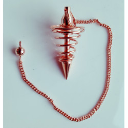 Spiral Pendel - mit Kette - Kupfer