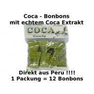 Coca Candy Bonbons mit echtem Coca Extrakt aus Peru 1Packung enthält 12 Bonbons